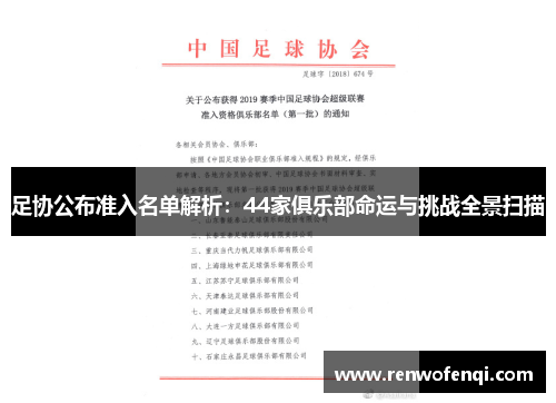 足协公布准入名单解析：44家俱乐部命运与挑战全景扫描